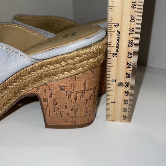 Naturalizer Women's Sandal Size 9N Evette Platform Leather Blue Slip On Cork - Picture 8 of 10